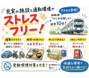 【充実の施設と通勤環境でストレスフリー！】