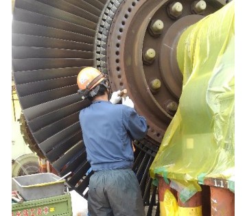 最新の火力発電所のタービン整備です！